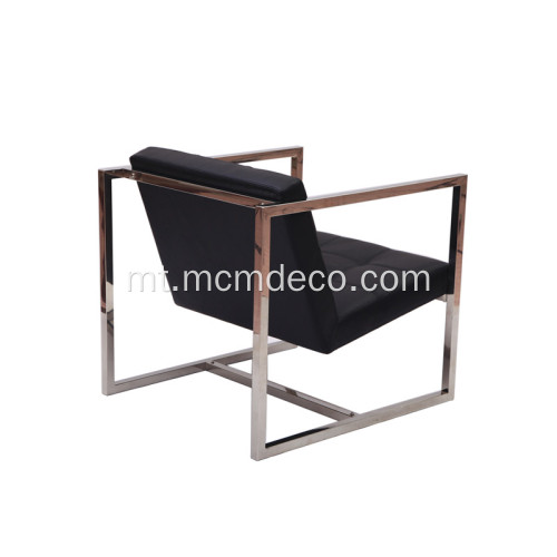 Angle Brushed Stainless Steel Lounge Chair